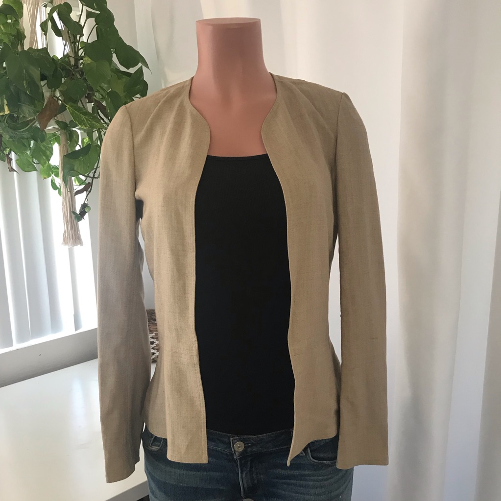 Katayone Adeli Tan Slim Fit Blazer